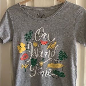 J crew “on island time” tee. Grey